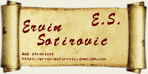 Ervin Sotirović vizit kartica
